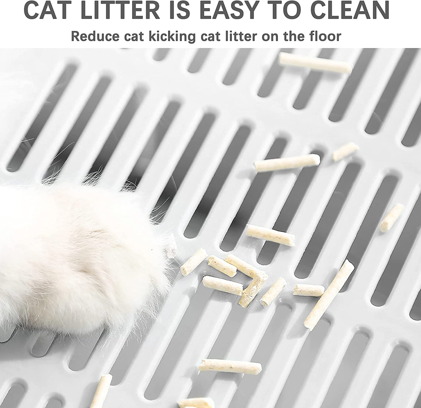 Extra Large Foldable Portable Covered Cat Litter Box with Top Entry, Anti-Splash Design, and Easy Cleaning (Gray)
