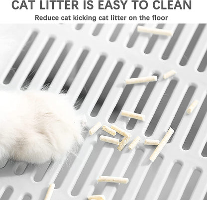 Extra Large Foldable Portable Covered Cat Litter Box with Top Entry, Anti-Splash Design, and Easy Cleaning (Gray)